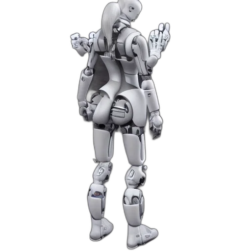 robot, 3d render, concept art, woman transparent PNG cut-out