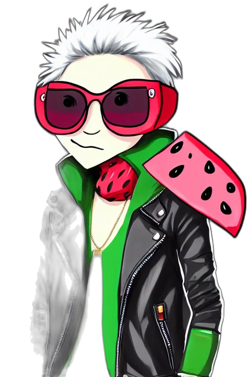 jacket, cartoon, concept art, pixel art, anime, red, neon, green transparent PNG cut-out