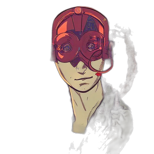 mask, face, robot, comic book art transparent PNG cut-out