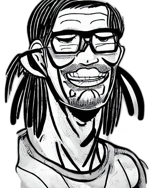 face, cartoon, comic book art, concept art transparent PNG cut-out