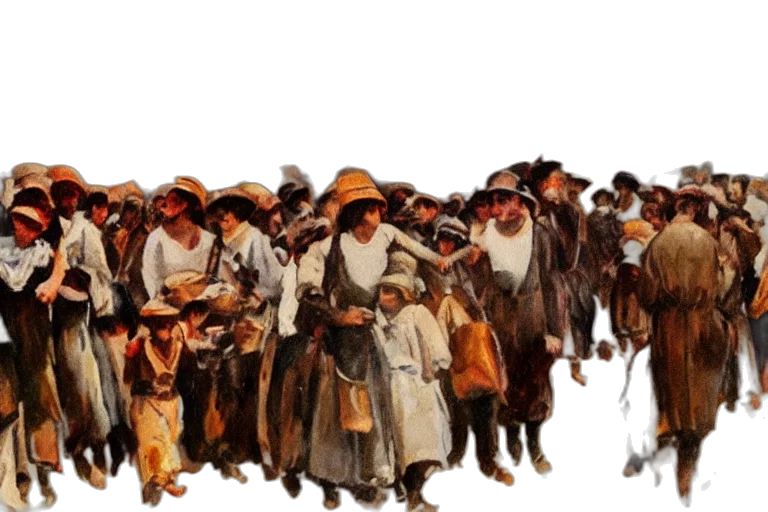 hat, oil painting, photorealistic, concept art, city street, rain, fog, snow transparent PNG cut-out