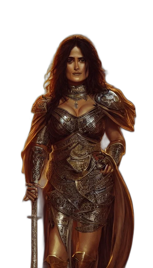 dress, jewelry, sword, staff transparent PNG cut-out