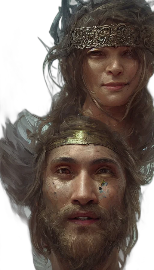 face, crown, mask, fantasy art transparent PNG cut-out