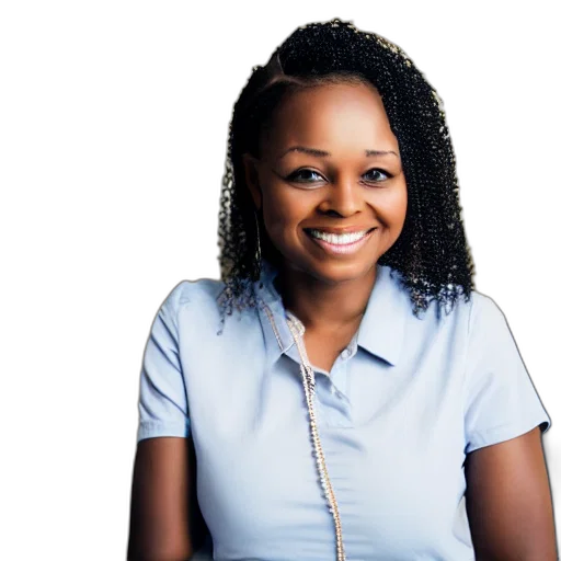 staff, black, female, teacher, smirking, camera, glasses, photography transparent PNG cut-out
