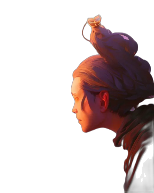 hair, crown, face, staff transparent PNG cut-out