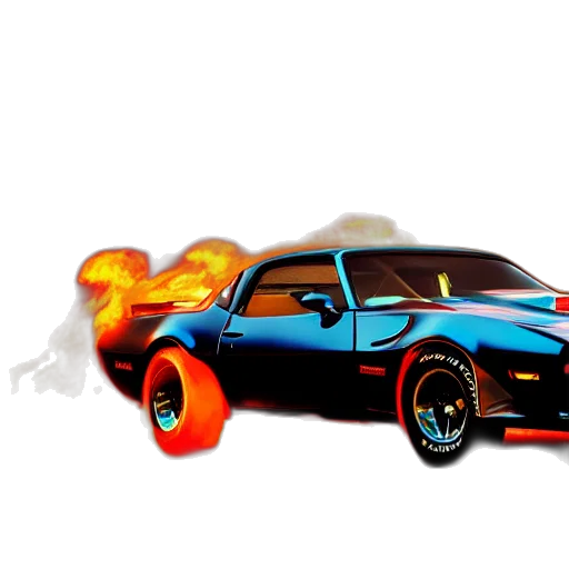 car, weapon, concept art, pixel art, photorealistic, 3d render, fire, black transparent PNG cut-out