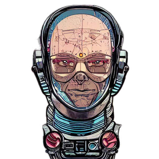robot, face, mask, cyberpunk transparent PNG cut-out