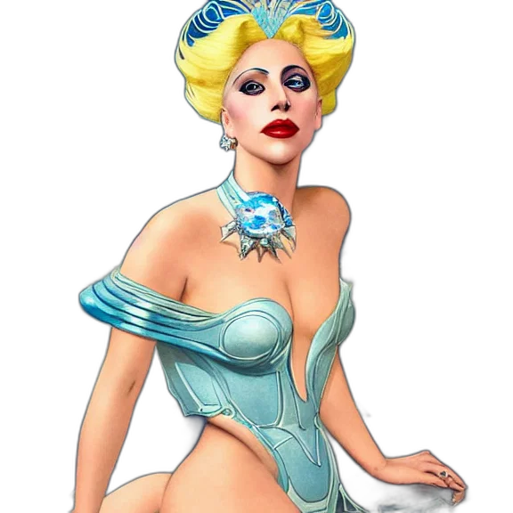 dress, crown, jewelry, comic book art transparent PNG cut-out