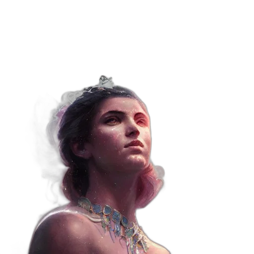 crown, jewelry, dress, face, fantasy art, photorealistic, concept art, 3d render transparent PNG cut-out