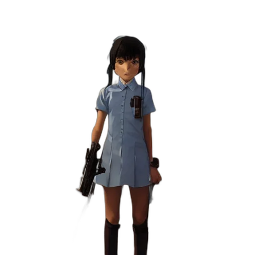 dress, weapon, staff, robot transparent PNG cut-out
