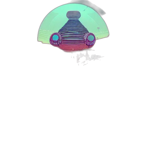 car, hat, robot, umbrella, vaporwave, concept art, 3d render, pixel art transparent PNG cut-out