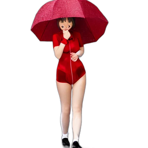 umbrella, hat, dress, staff transparent PNG cut-out