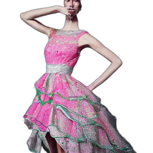 dress, photorealistic, 3d render, concept art transparent PNG cut-out