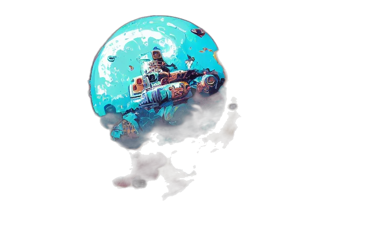 car, weapon, umbrella, concept art, pixel art, fantasy art, 3d render, underwater transparent PNG cut-out