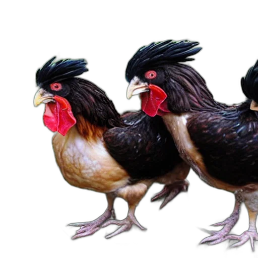animal, photorealistic, 3d render, concept art, oil painting, cerberus, chicken transparent PNG cut-out