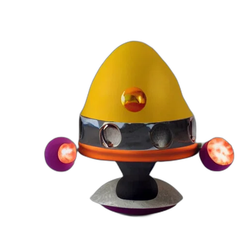 robot, hat, staff, weapon, 3d render, concept art, outer space, ufo transparent PNG cut-out