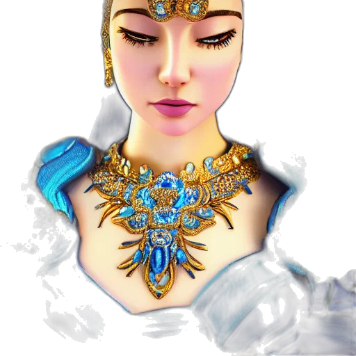 jewelry, crown, face, mask, fantasy art, concept art, photorealistic, watercolor transparent PNG cut-out