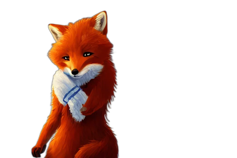 animal, concept art, 3d render, photorealistic, pixel art, anthropomorphic, fox, fluffy transparent PNG cut-out