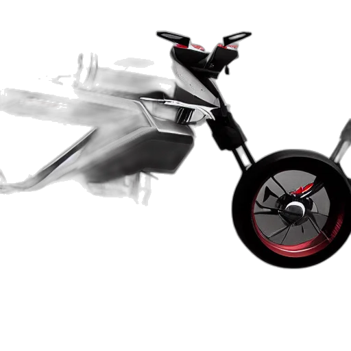 3d render, concept art, photorealistic, sci, flying, motorcycle, future, technologies transparent PNG cut-out
