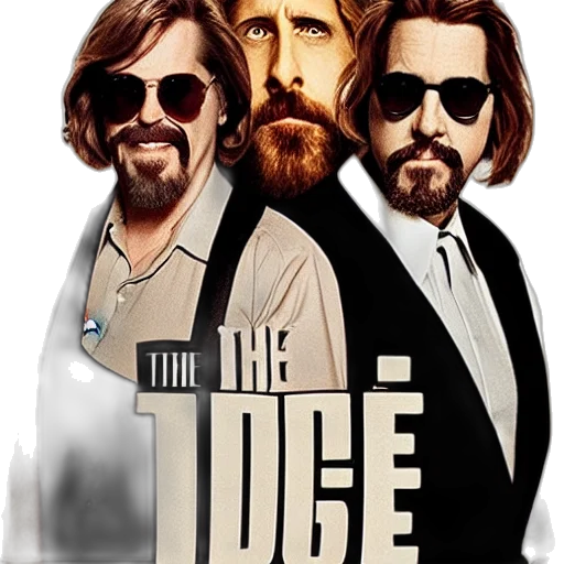 cartoon, comic book art, concept art, big, lebowski, movie, poster transparent PNG cut-out
