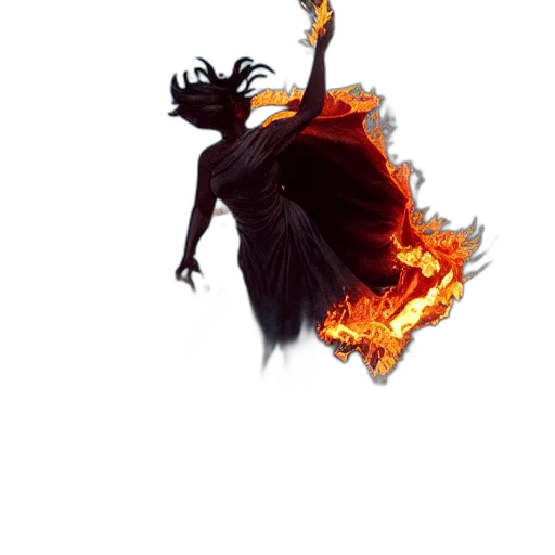 dress, dragon, staff, hair, concept art, fantasy art, comic book art, pixel art transparent PNG cut-out