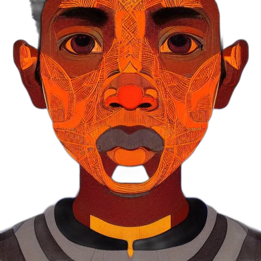 mask, face, robot, cartoon, 3d render, photorealistic, concept art, dark transparent PNG cut-out