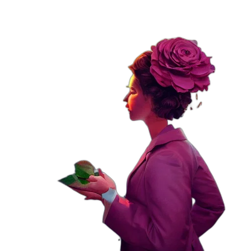 crown, flower, hat, staff, concept art, pixel art, photorealistic, oil painting transparent PNG cut-out