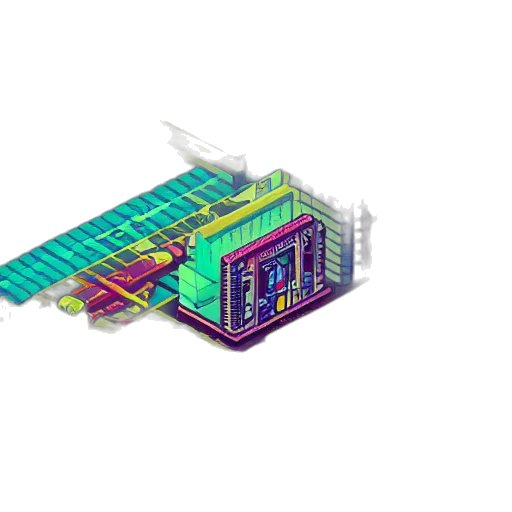 building, 3d render, pixel art, pixelart transparent PNG cut-out