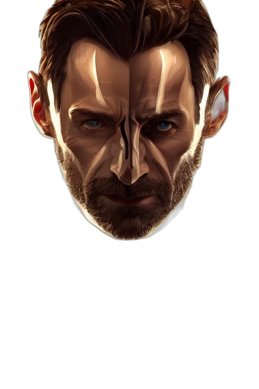 face, mask, hair, weapon transparent PNG cut-out