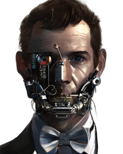 robot, face, mask, cyberpunk, concept art, comic book art, photorealistic, rugged transparent PNG cut-out