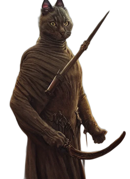 staff, animal, creature, sword, concept art, fantasy art, 3d render, photorealistic transparent PNG cut-out