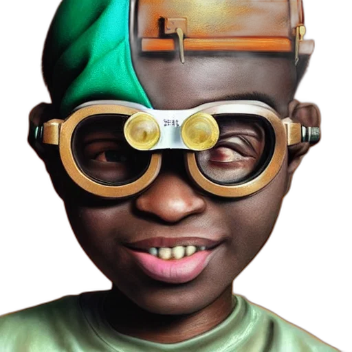 mask, face, robot, hat, photorealistic, 3d render, concept art, cartoon transparent PNG cut-out