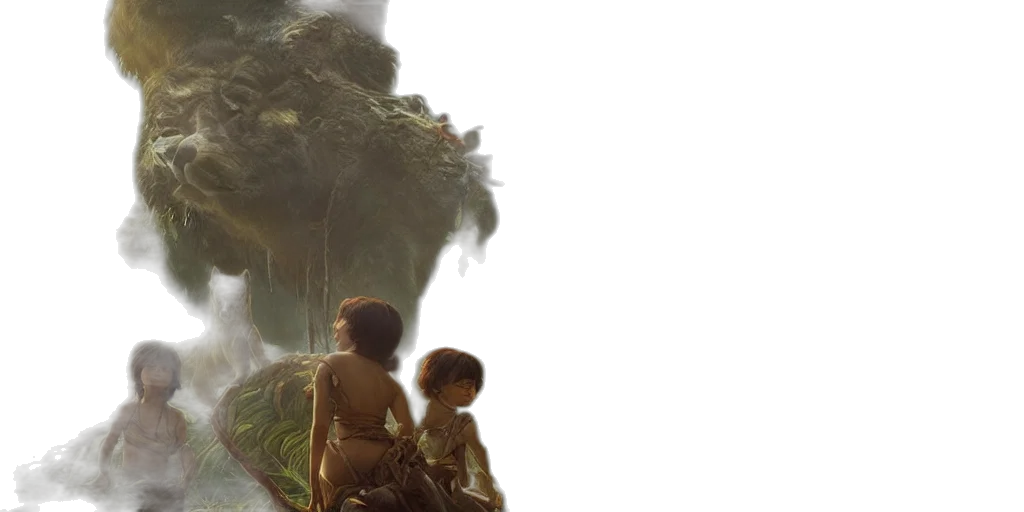 creature, dragon, concept art, fantasy art, fog, underwater, forest, still transparent PNG cut-out