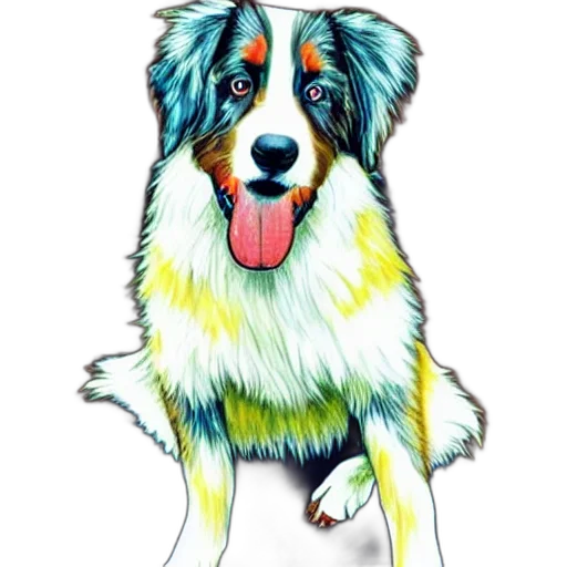 animal, staff, creature, watercolor, photorealistic, cartoon, concept art, neon transparent PNG cut-out