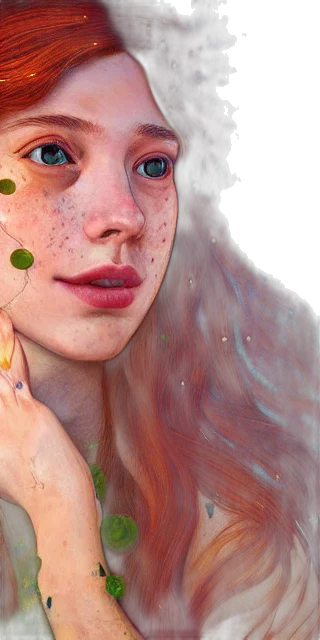 face, photorealistic, fantasy art, oil painting transparent PNG cut-out