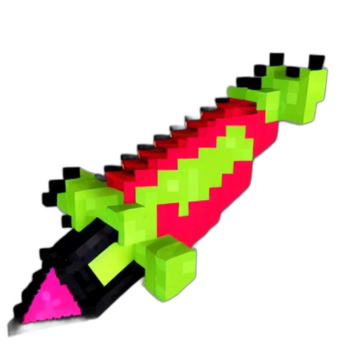 weapon, sword, dragon, staff, pixel art, 3d render, concept art, fantasy art transparent PNG cut-out