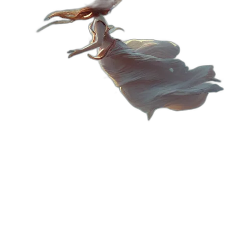 dragon, hair, dress, creature transparent PNG cut-out