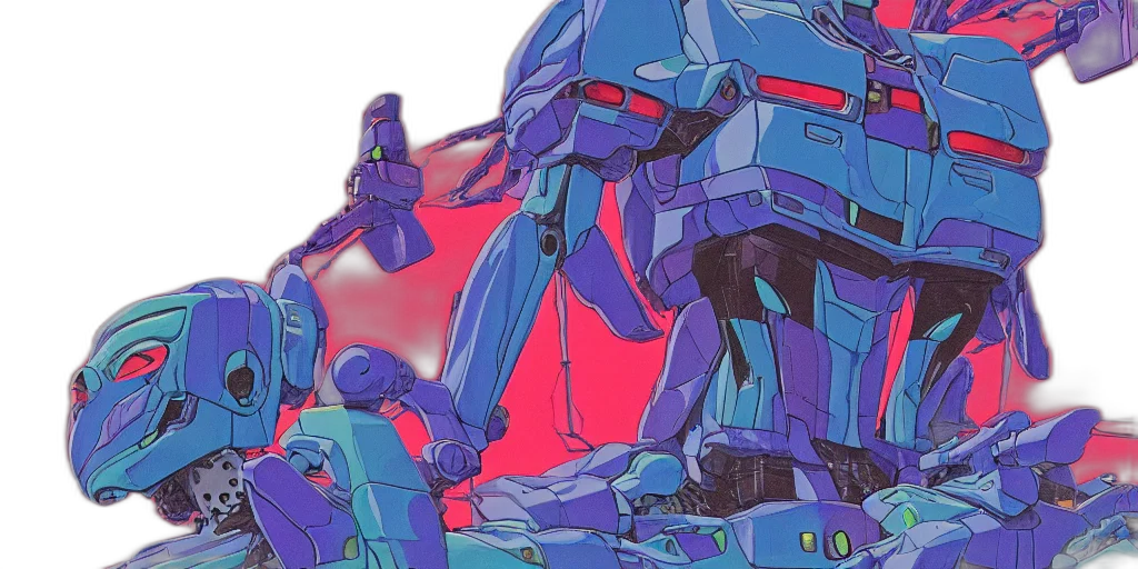 robot, weapon, jacket, vaporwave transparent PNG cut-out