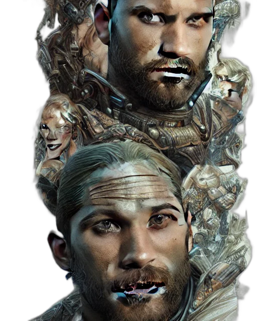 face, mask, creature, crown, concept art, fantasy art, photorealistic, comic book art transparent PNG cut-out