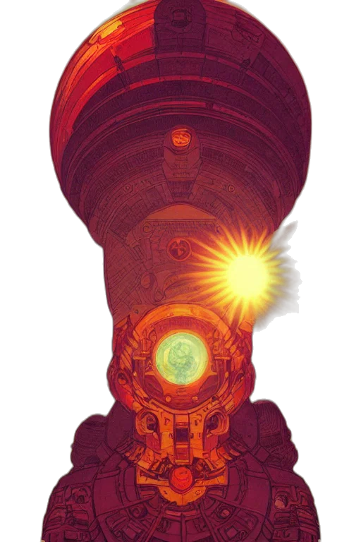 crown, robot, staff, weapon transparent PNG cut-out