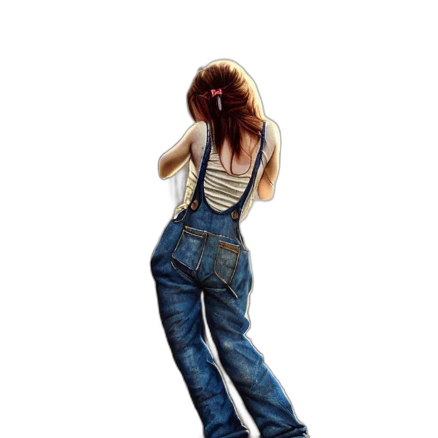 jacket, hair, dress, staff, photorealistic, oil painting, 3d render, concept art transparent PNG cut-out