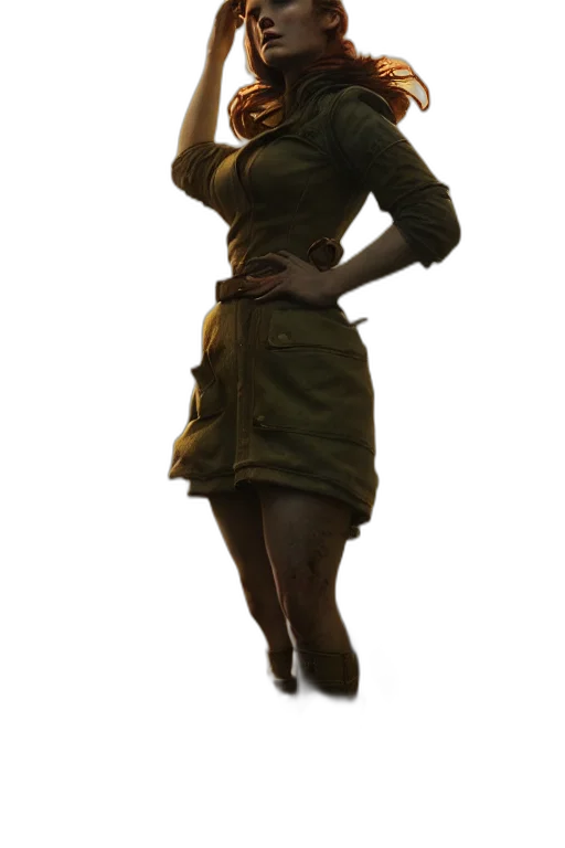 dress, jacket, staff, hat transparent PNG cut-out