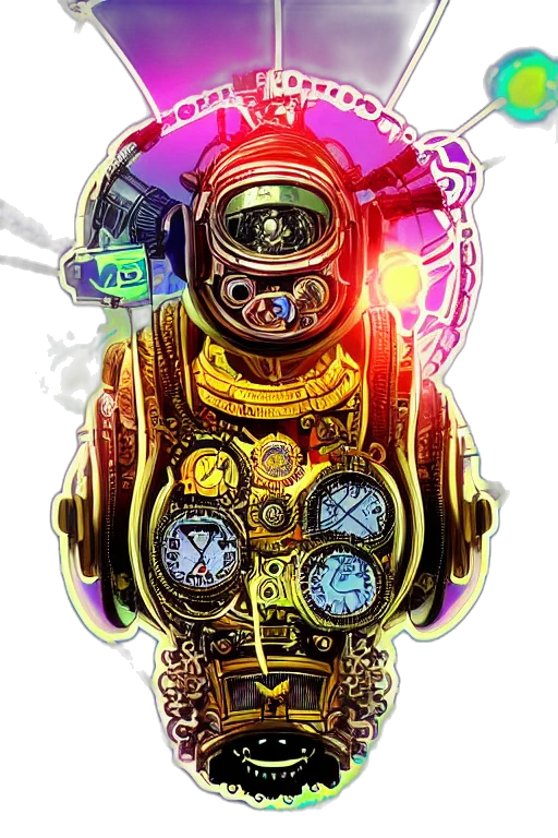 robot, mask, jewelry, cyberpunk transparent PNG cut-out