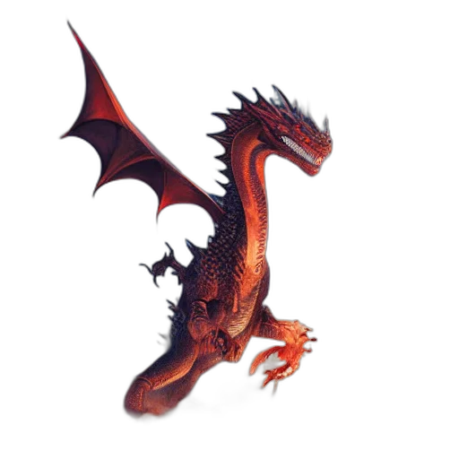 dragon, animal, creature, staff transparent PNG cut-out