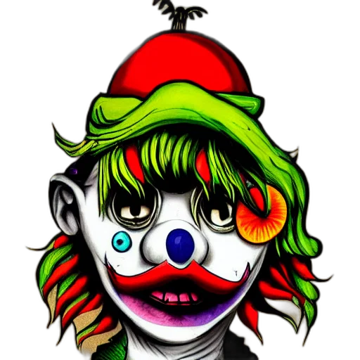 mask, face, hat, creature, concept art, cartoon, comic book art, pixel art transparent PNG cut-out
