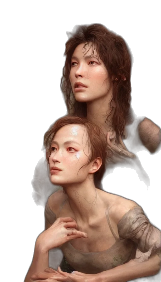 face, creature, hair, concept art transparent PNG cut-out