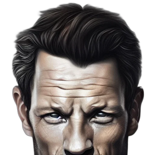 face, hair, mask, photorealistic transparent PNG cut-out
