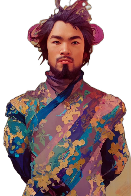 staff, face, dragon, jacket, fantasy art, photorealistic, oil painting, concept art transparent PNG cut-out