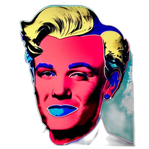 face, vaporwave, cartoon, comic book art transparent PNG cut-out