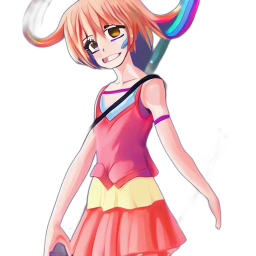 dress, staff, weapon, anime transparent PNG cut-out